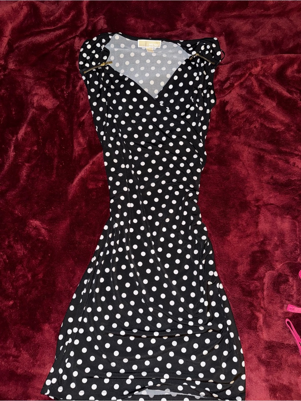 Michael Kors Black & White Polka Dot Mini Dress
